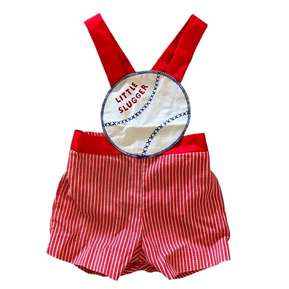 Vintage Nannette Little Slugger Jon Jon Romper Baseball 13” STS